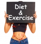 woman with diet exercise plaque